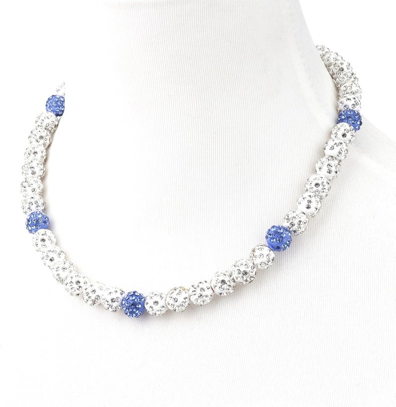 Krfy Baseball Necklaces for Boys, Bling Rhinestone Beaded Necklaces for Women Men, Diamond Baseball Drip Necklace Ice Bead Necklaces Inspired Sports Jewelry, 17.7 Inches, Age：Over 8 Years Old - Image 1